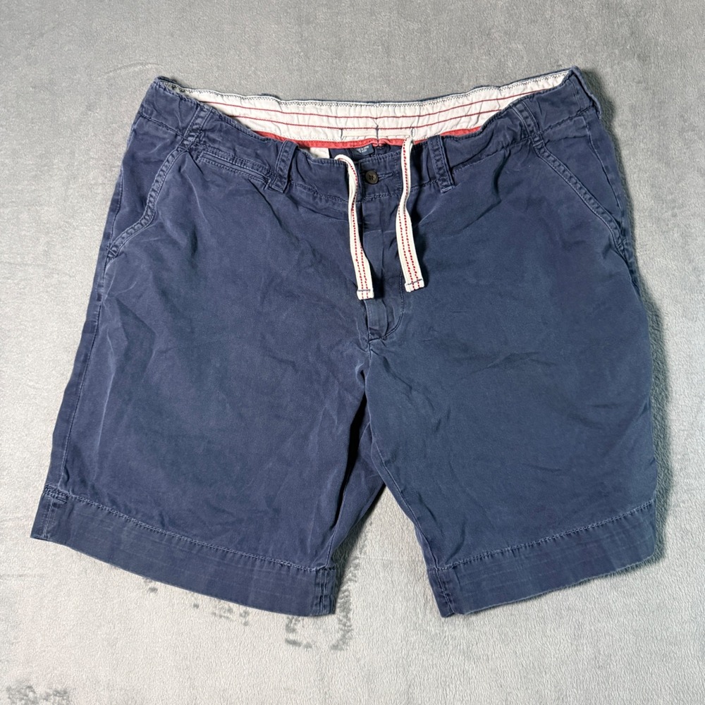 Vintage Polo Ralph Lauren Navy Chino Short Size 40 Drawstring Waist Cotton Twill